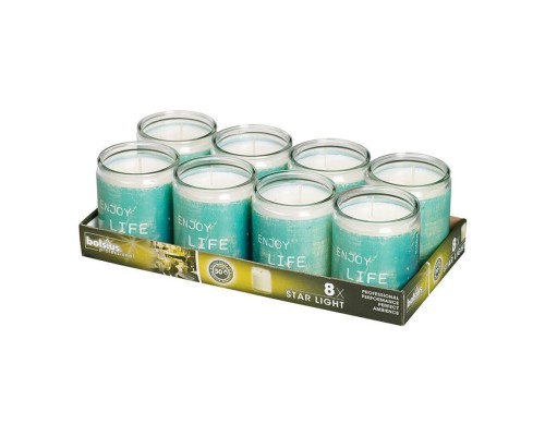 Свеча Bolsius сервировочная в стеклянной банке "Ocean", 50 часов горения, 100% парафин,