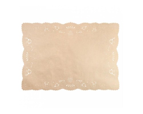 Салфетка ажурная прямоугольная натуральная 45*36 см, 250 шт/уп, крафт, Garcia de Pou