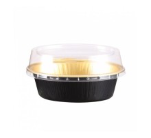 Форма для выпекания 85 мл, 9,7*6,6 см, 100 шт, алюминий, черный/золотой, без крышки, Gar