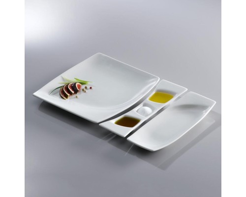 Тарелка RAK Porcelain Mazza прямоугольная, 3 секции, 26*7,5 см