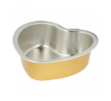 Форма алюминиевая для выпекания "Сердце" золотая, 100 мл, 100 шт