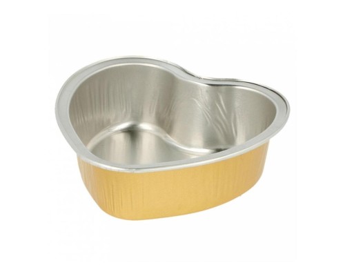 Форма алюминиевая для выпекания "Сердце" золотая, 100 мл, 100 шт