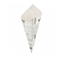 Кулек бумажный "Газета" 600 г, белый, жиростойкий пергамент, 250 шт/уп, Garcia de Pou