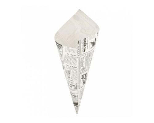 Кулек бумажный "Газета" 600 г, белый, жиростойкий пергамент, 250 шт/уп, Garcia de Pou