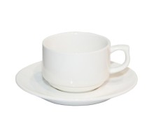 Чайная пара 180 мл белая d 8,2 см h5,5 см Barista (Бариста) Stackable P.L. Proff Cuisine [4]