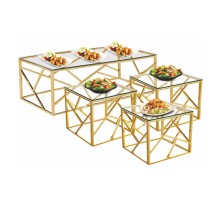 Подставка фуршетная стойка набор 3 шт (51,5*15,5*20 см /56*20,5*25 см /61*25,5*30 см) Gold P.L.