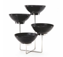 Подставка фуршетная стойка 40*40*44 см нерж. + 4 салатника меламин P.L.Hotelware