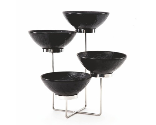 Подставка фуршетная стойка 40*40*44 см нерж. + 4 салатника меламин P.L.Hotelware