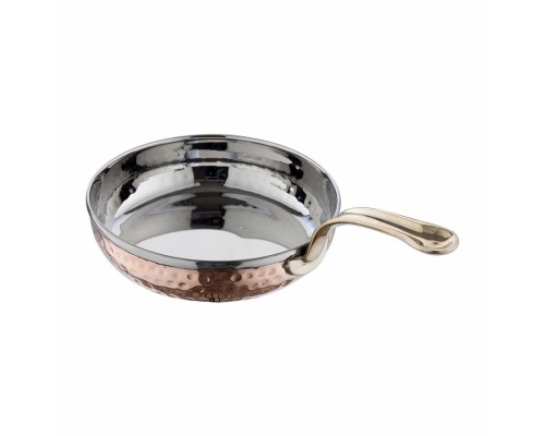 Сковорода для подачи 15,5/12,8 см h4,2 см 600 мл круглая Antique Dents нерж. ручка золото P.L.
