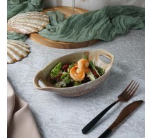 Блюдо овальное 24*12,5 см h5,5 см 210 мл Pearl Sea Stone с ручками Frutti di Mare P.L. [4]