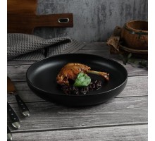 Тарелка с бортом d 25 см h4 см 800 мл Black Sand Fine Plus Noble [6]