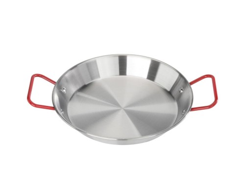 Сковорода для подачи 25 см h3,2 см 1200 мл круглая "Паэлья" нерж. 2 красные ручки P.L. Proff Cuisine