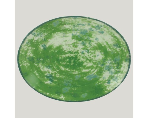 Тарелка RAK Porcelain Peppery овальная плоская 32*27 см, зеленый цвет