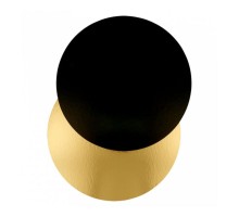 Подложка кондитерская двусторонняя, d 22 см, золотая/черная, картон, 100 шт