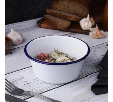 Салатник 800 мл d 15,4 см h7 см Blue Rim эмалированая сталь SUNNEX [1]