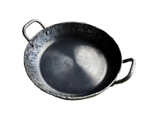 Сковорода для подачи 24 см h4,6 см круглая 2 ручки "Vintage Blued" углерод. сталь ИНДУКЦИЯ P.L.