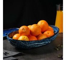 Блюдо овальное 44,5*27 см h10 см 4 л Aqua Blue Style Buffet P.L. [1]