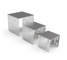 Подставка фуршетная стойка 15,5*15,5 см h15,5 см П квадрат перфорация нерж. P.L. Hotelware