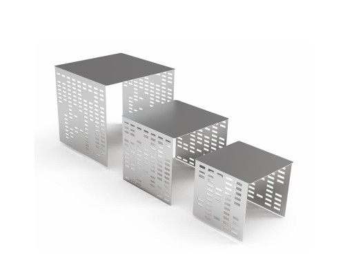 Подставка фуршетная стойка 15,5*15,5 см h15,5 см П квадрат перфорация нерж. P.L. Hotelware