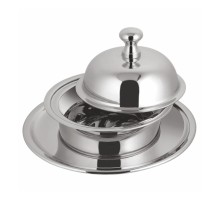 Масленка икорница 100/260 мл d 10/15 см h10 см с крышкой нерж. P.L. Hotelware