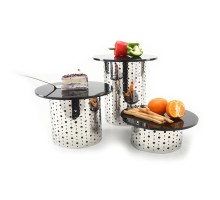 Подставка фуршетная стойка d 20 см h30 см круглая нерж. + блюдо акрил P.L. Hotelware