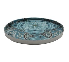 Тарелка с бортом 21*1,9 см Damask Blue пластик меламин P.L. Proff Cuisine