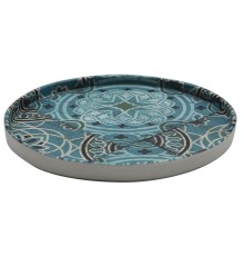 Тарелка с бортом 21*1,9 см Damask Blue пластик меламин P.L. Proff Cuisine