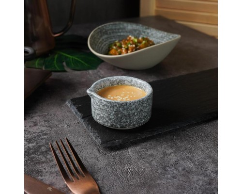 Соусник 60 мл d 7,5 см h4 см круглый с носиком глазурь Glossy Stone Untouched Taiga P.L. [1]