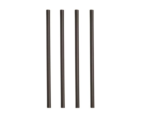 Трубочки 0,5*12,5 см прямые 100 шт черные пластик P.L.