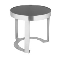 Подставка фуршетная стойка d 26 см h28 см круглая нерж. + блюдо черное акрил P.L. Hotelware